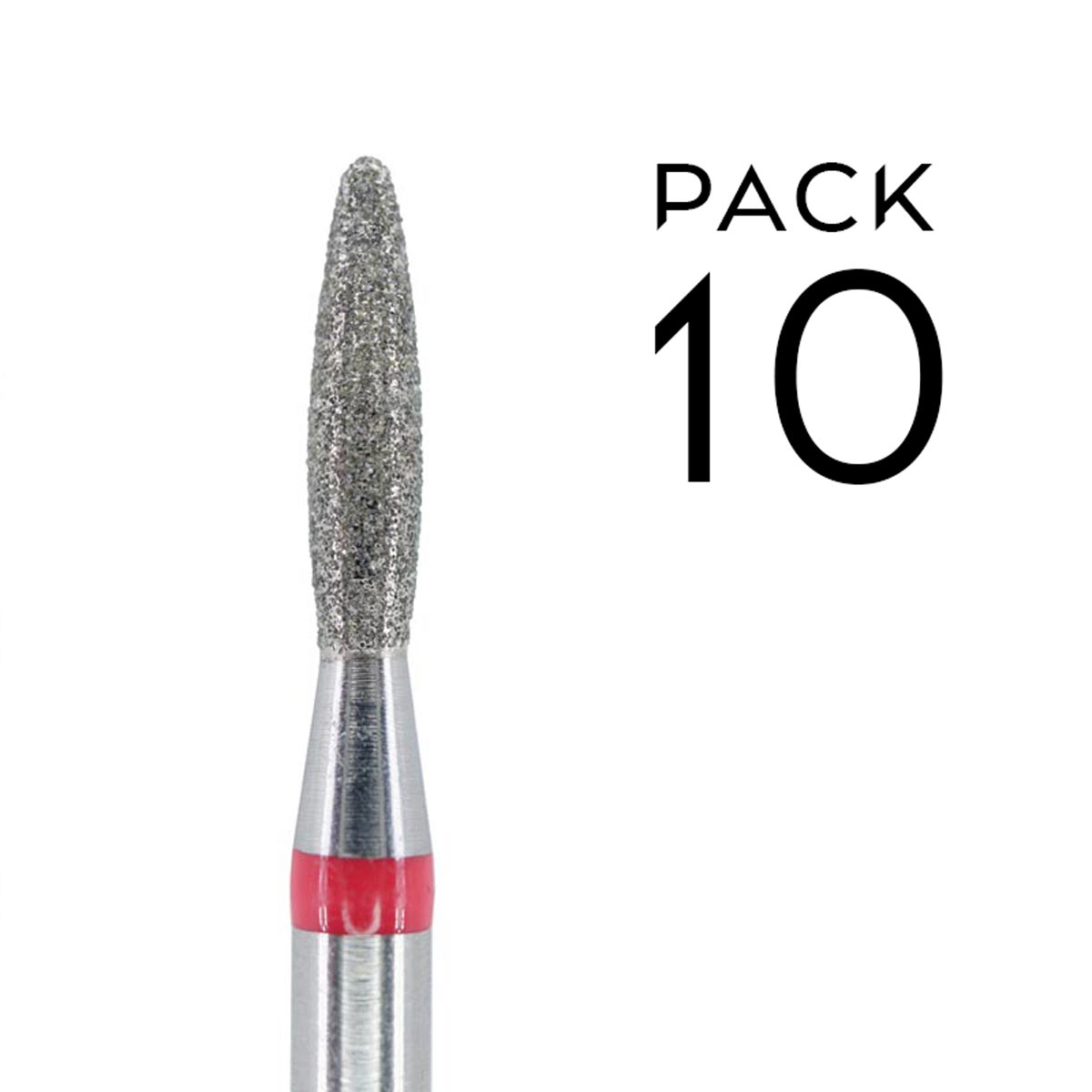 Nailspiracy diamond nail drill bit rounded flame 1.8 fine bpck of 10