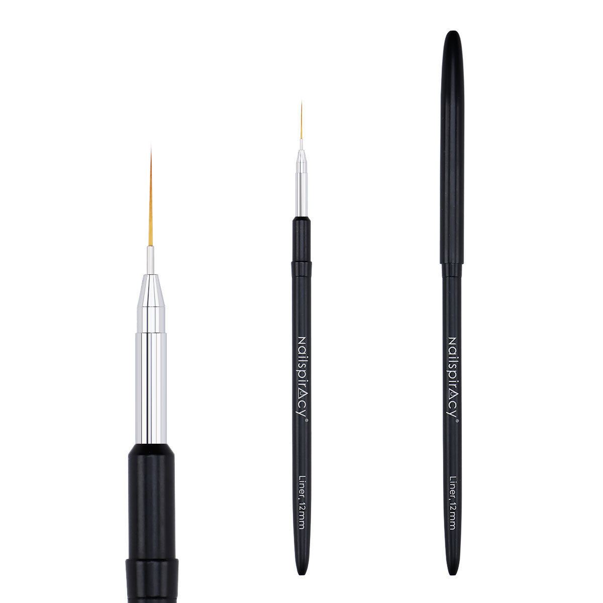 Three nail brushes with 'Nailspiracy' branding on a white background